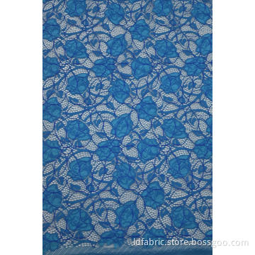 Nylon Cotton Rayon Rose Pattern Cord Lace Fabric